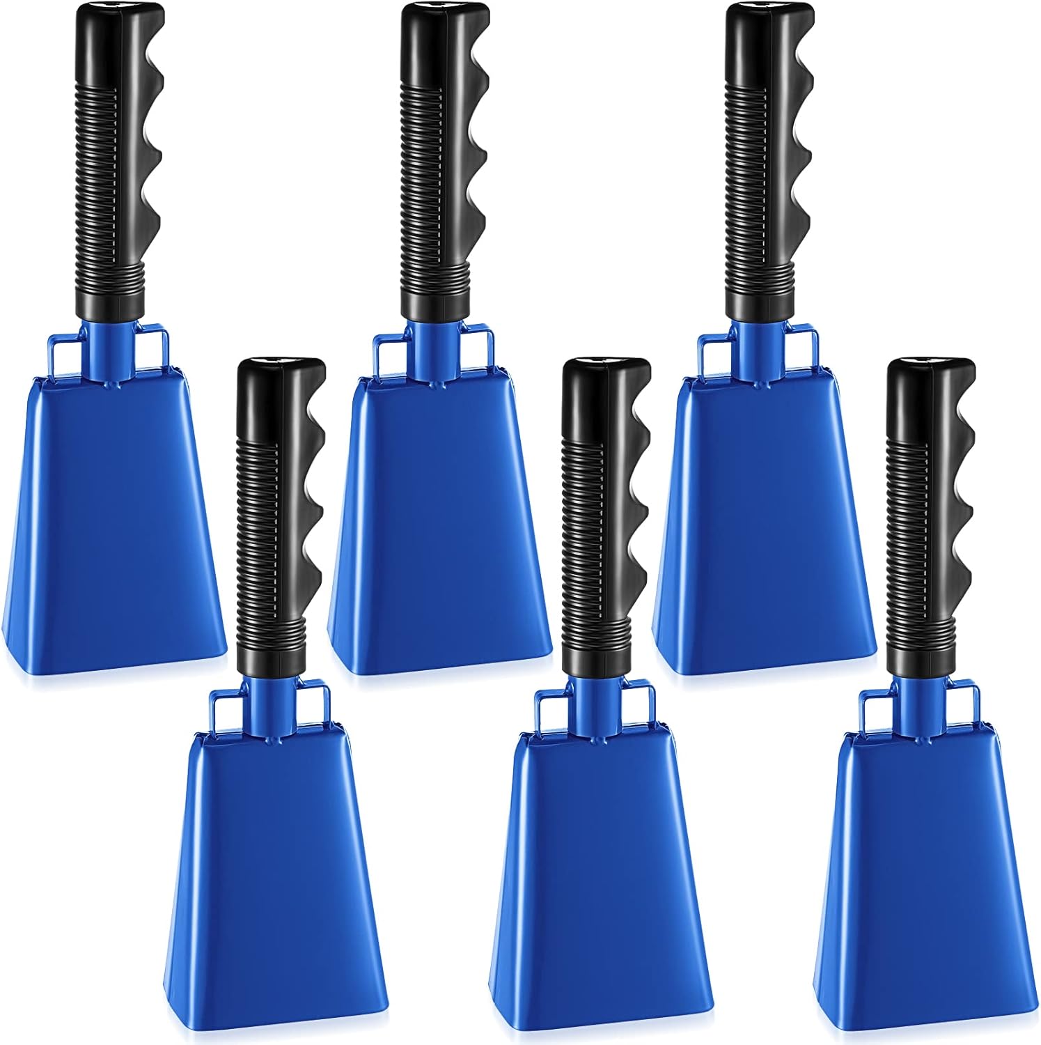 6 Pack Blue Cow Bell Noise Makers for Sporting Events and More