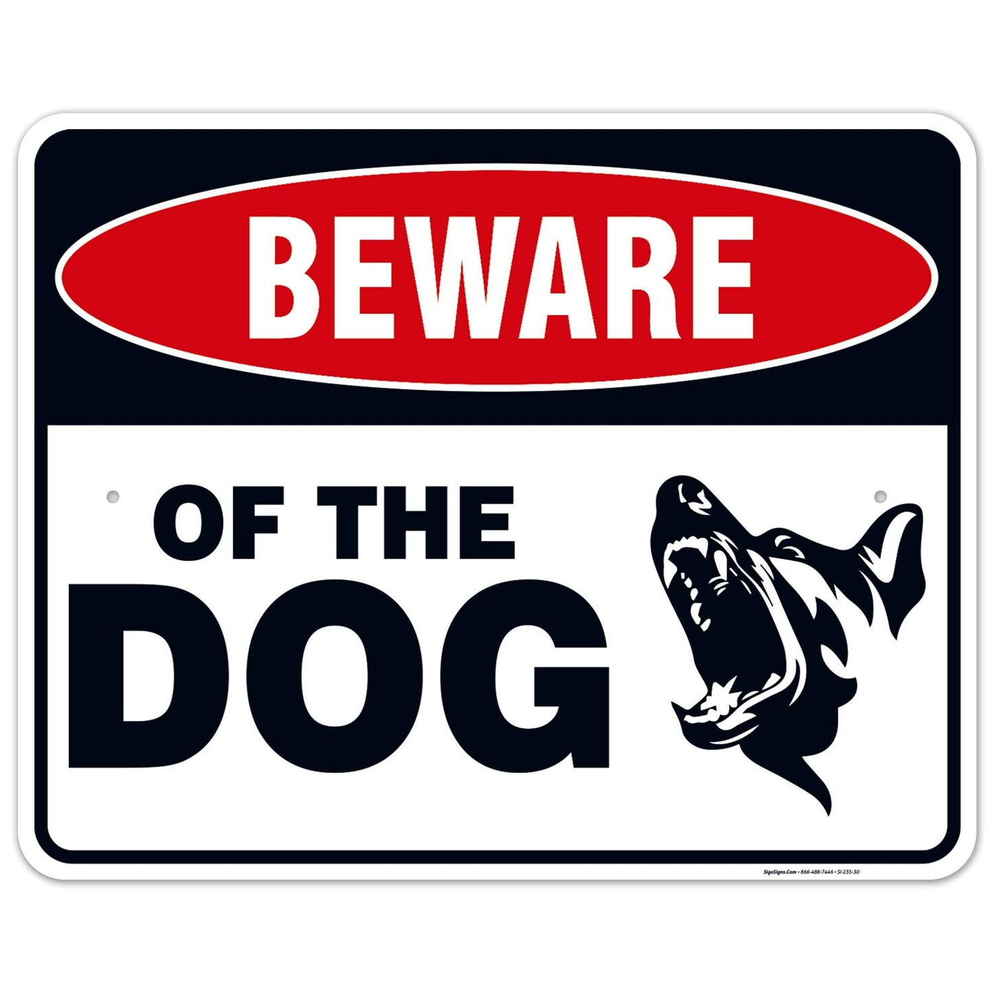 Beware of The Dog Sign - Durable Rust Free Aluminum Design