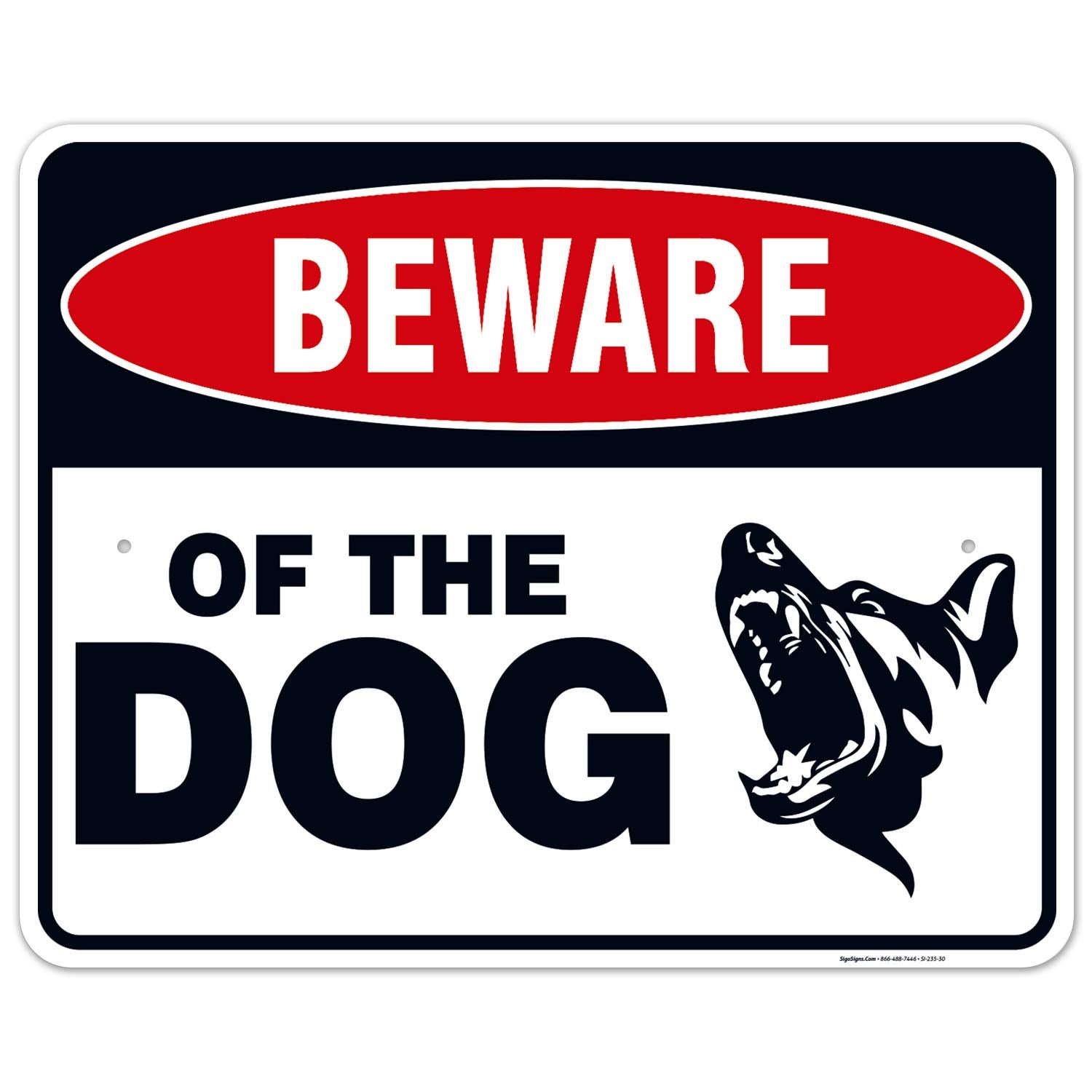 Beware of The Dog Sign - Durable Rust Free Aluminum Design