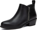 Athlefit Women's Ankle Boots Chunky Low Heel Comfortable (Style Y9XX)