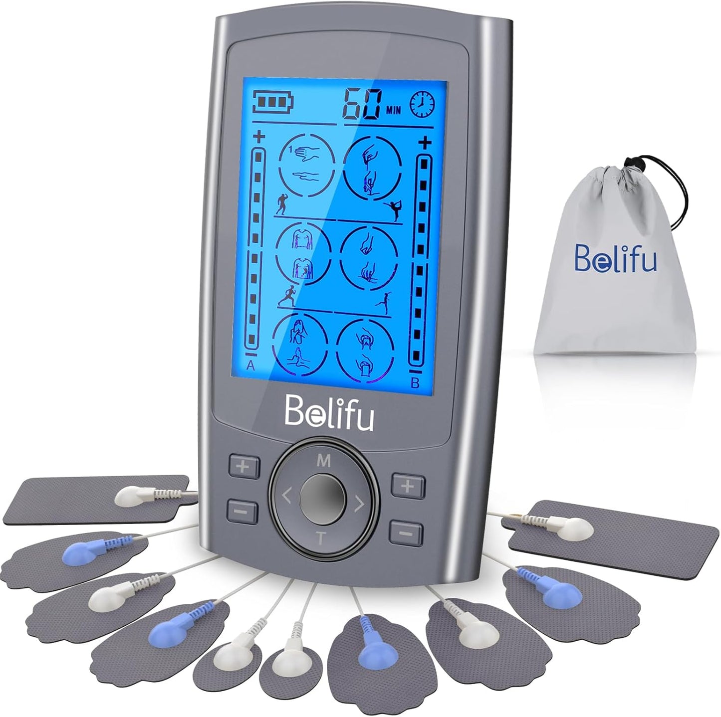 Belifu Dual Channel TENS EMS Unit for Pain Relief Therapy