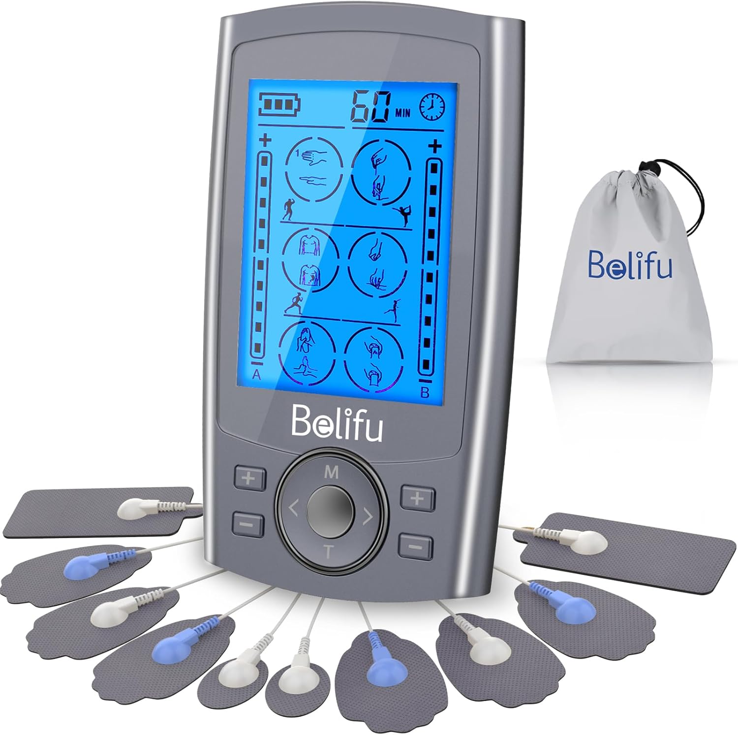 Belifu Dual Channel TENS EMS Unit for Pain Relief Therapy