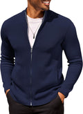 Mens Zip Up Cardigan Sweater Slim Fit Full Zip - Warm, Versatile