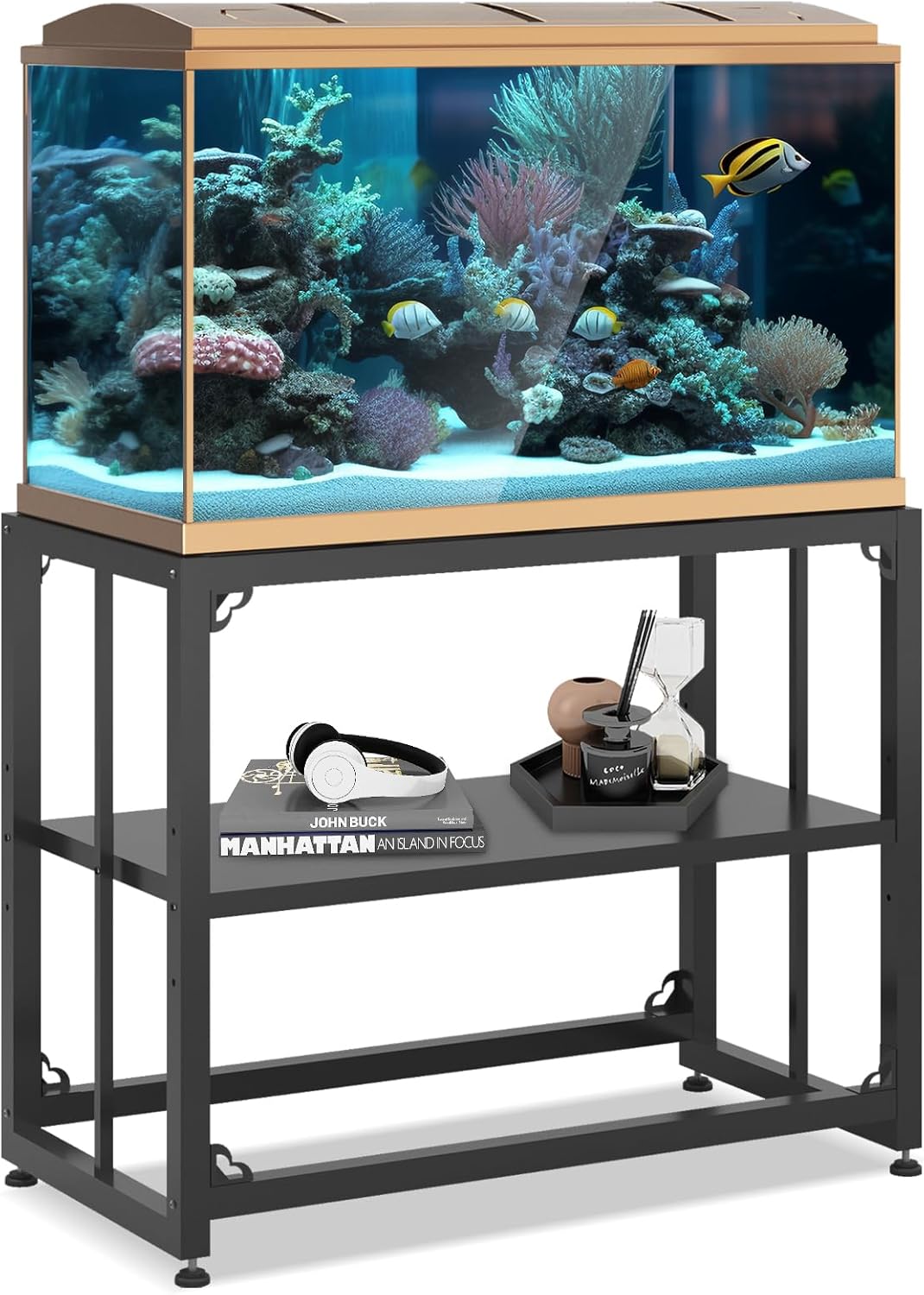Fish Tank Stand for 40 Gallon Aquariums - Adjustable 2-Tier Rack