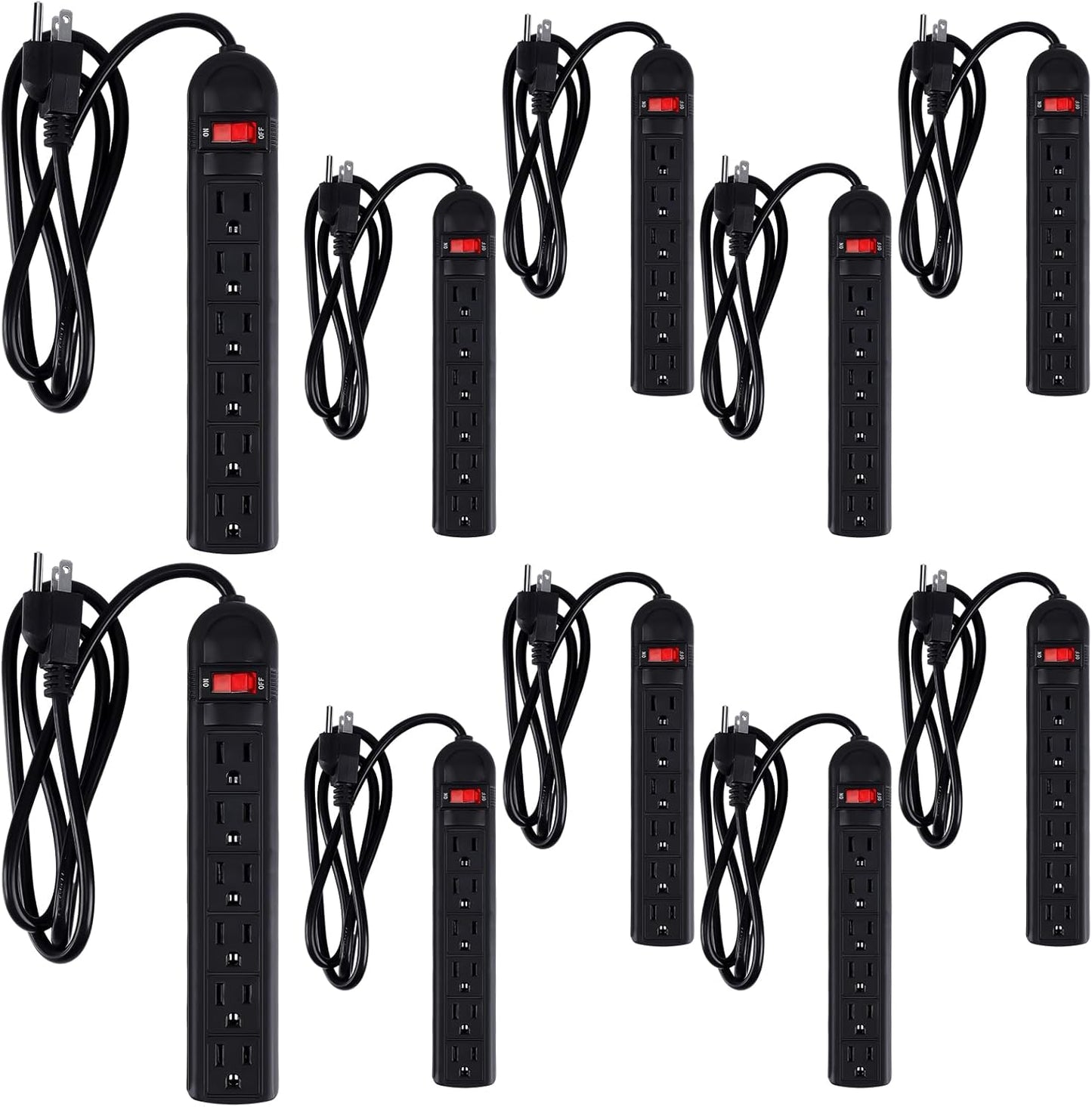 Hoteam 10 Pcs Surge-Protected Power Strips: Ultimate Home Office Solution