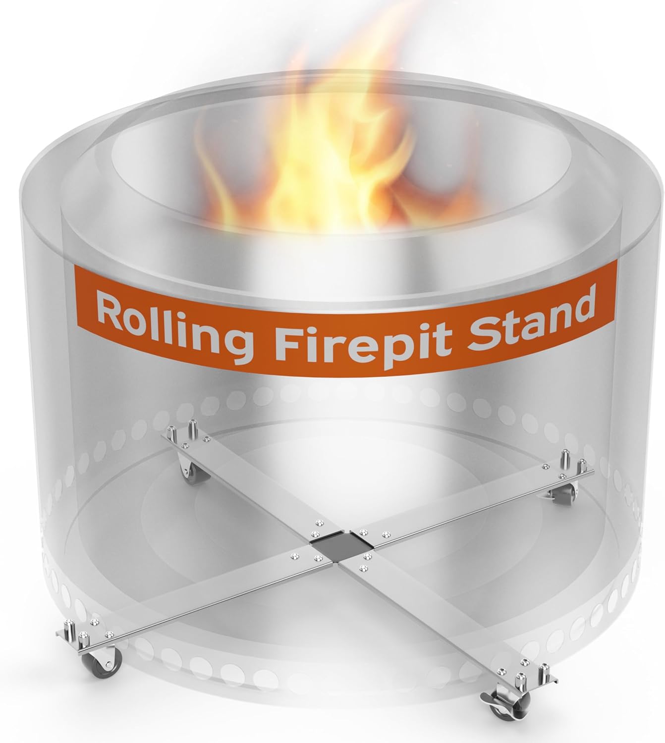Rolling Solo Stove Yukon Stand for Easy Outdoor Fire Pit Use