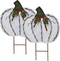 Metal Pumpkin Stakes Yard Signs for Fall Decor and Halloween