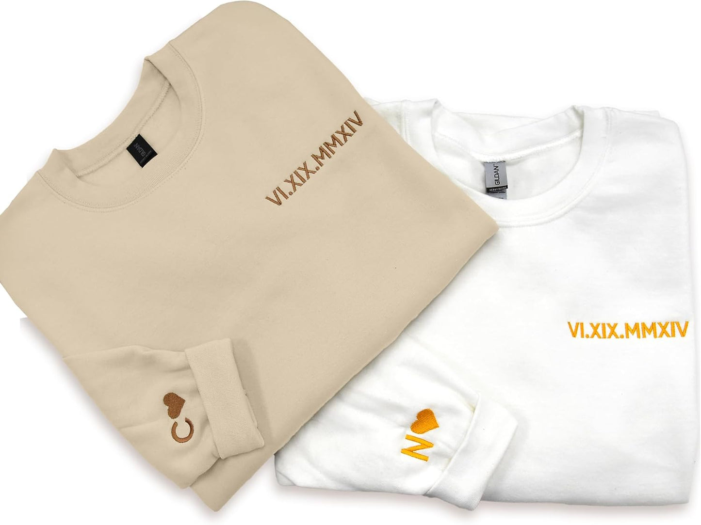 Personalized Roman Numeral Date Sleeve Hoodie