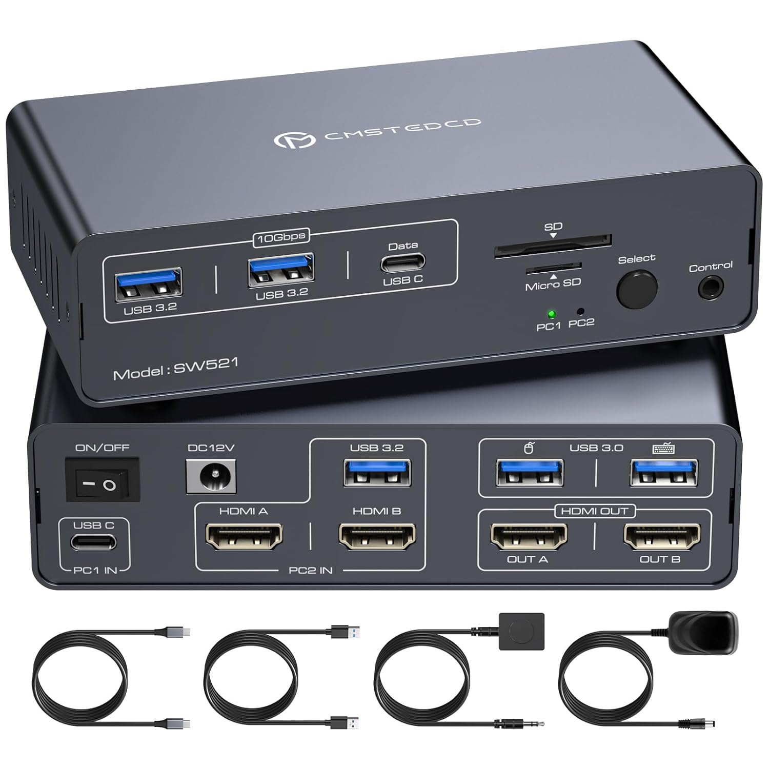 KVM Docking Station USB C Switch for Dual Monitors and PCs