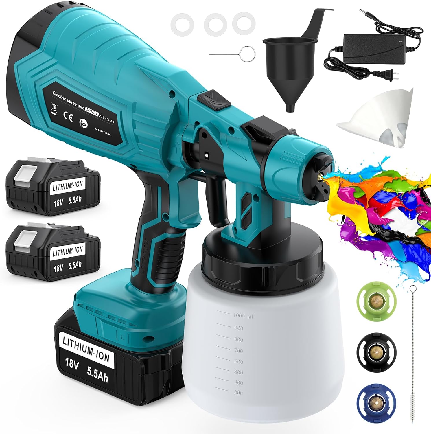 Cordless Paint Sprayer for House Painting with Adjustable Flow