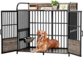 48 in Large Dog Crate with Adjustable Bowls for Comfort