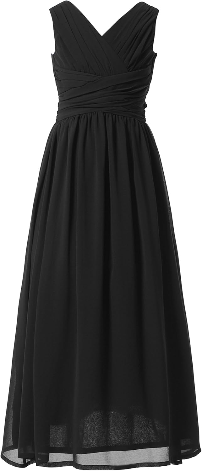 Juniors Long Bridesmaid Dress for Flower Girls and Parties