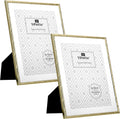 Elegant 10x12 Gold Bamboo Metal Picture Frames for Home Decor