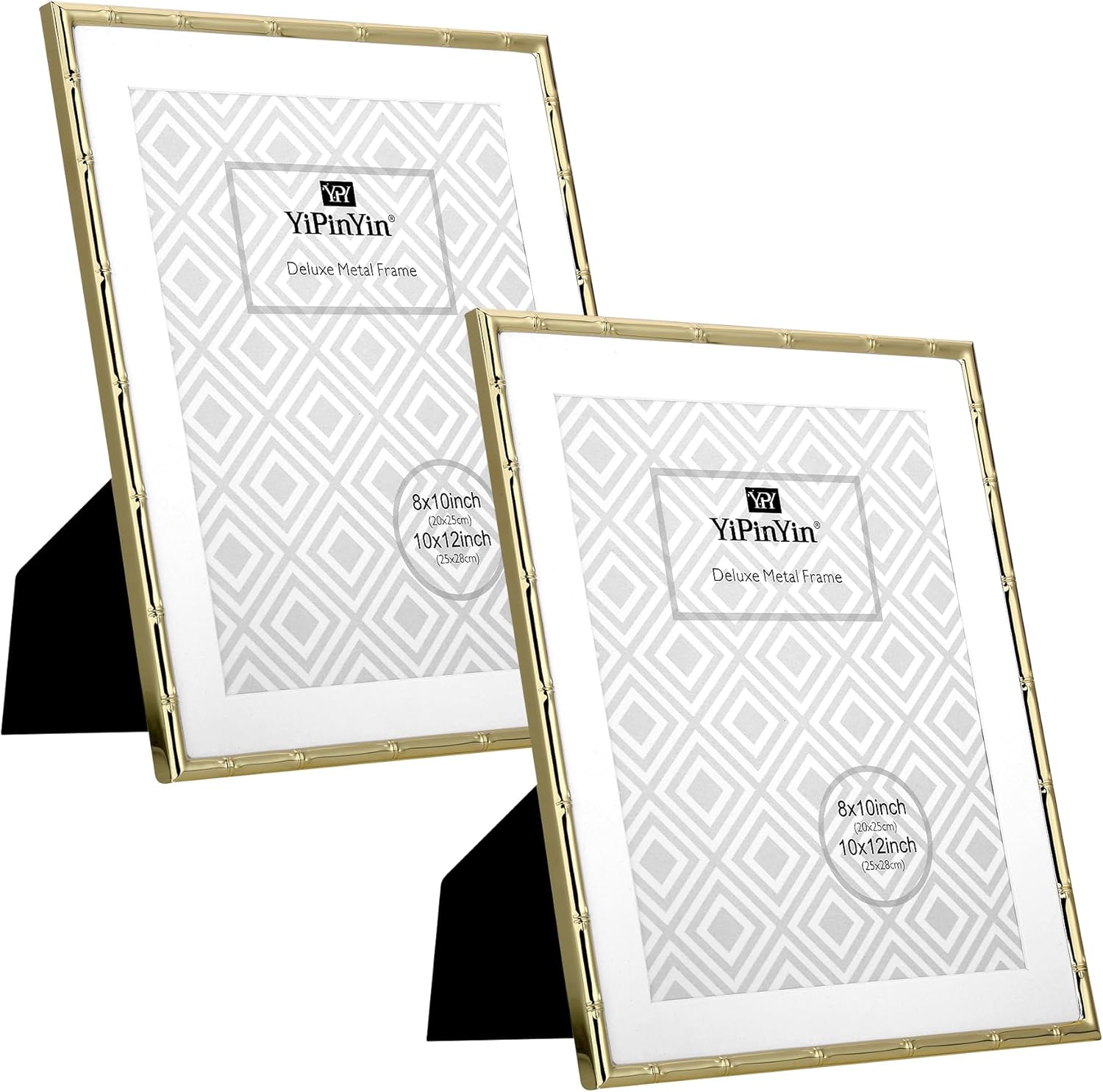 Elegant 10x12 Gold Bamboo Metal Picture Frames for Home Decor