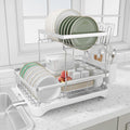Dish Drying Rack 2-Tier Stainless Steel Dish Rack - Auto-Draining