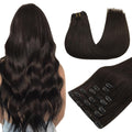 MAXITA Clip in Hair Extensions Real Human Hair 16 in - Natural Blend