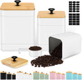 Kitchen Canisters Set of 3 Metal with Bamboo Lids - Airtight