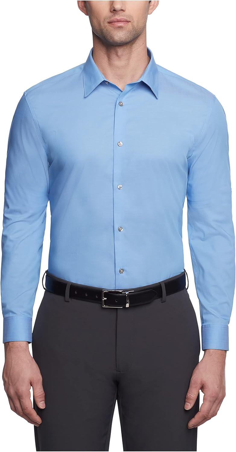 Calvin Klein Men's Slim Fit Non-Iron Herringbone Dress Shirt Review