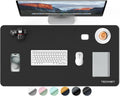 Leather Desk Mat Pad 31.5 x 15.8 in - Double-Sided Waterproof Pad