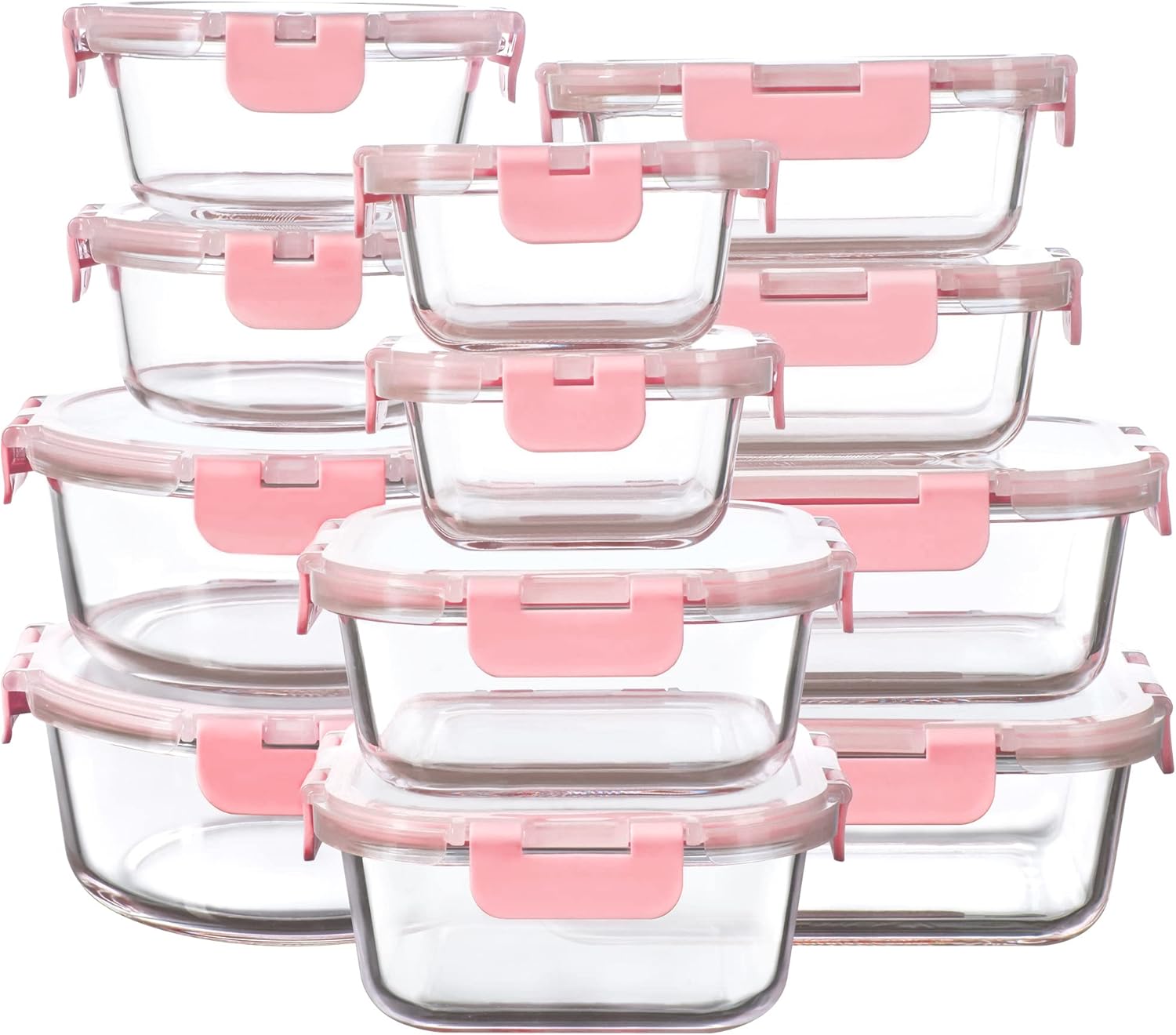 12 Pack Glass Storage Containers with Lids for Meal Prep