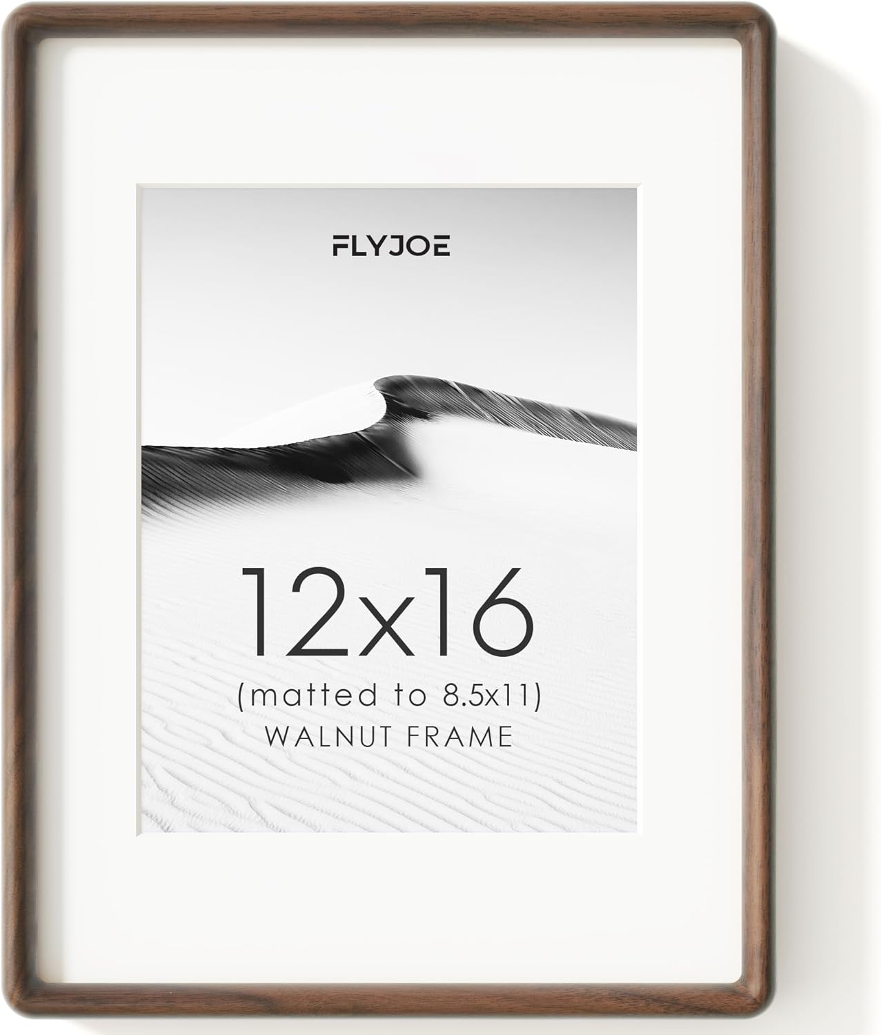 12x16 Picture Frame in Natural Solid Walnut Wood for Art Display