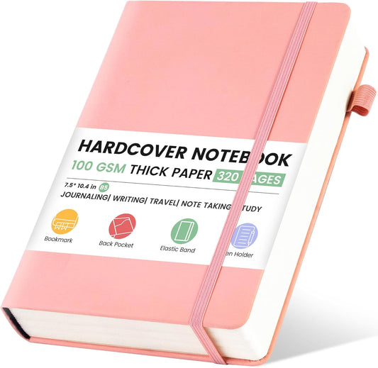 B5 Pink Leather Journal, 320 Pages, 100GSM