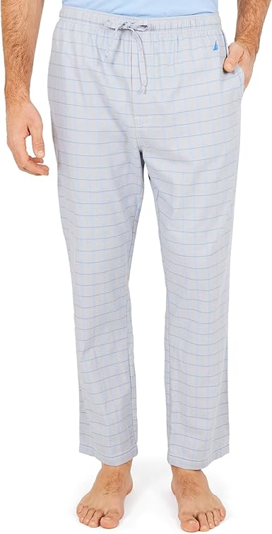 Nautica mens Soft Woven Cotton Elastic Waistband Pajama Pant
