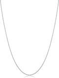 14k White Gold Rope Chain for Women 0.9 mm - Thin Lightweight Necklace