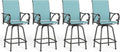 MFSTUDIO Outdoor Bar Stools Set of 4 - Turquoise Swivel Bar Height