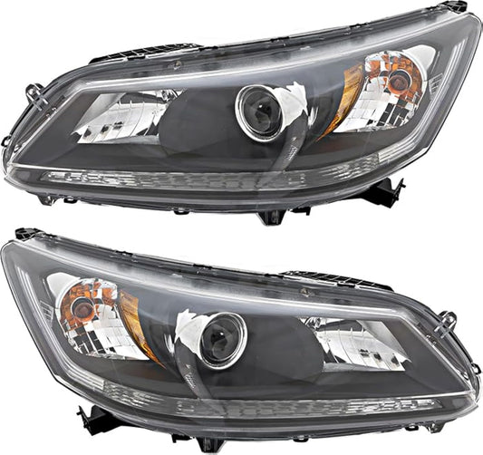 Headlights Lamps Set for Honda Accord 2013-2015 Halogen Pair