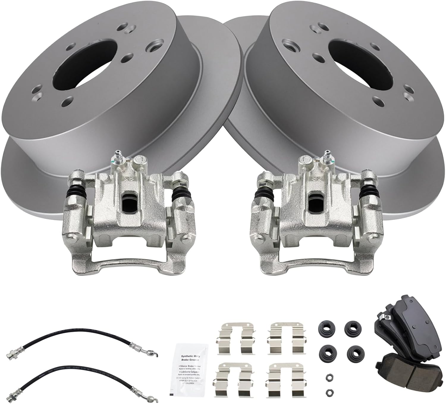 TRQ Rear Brake Pad & Rotor Kit for Hyundai Tucson & Kia Sportage