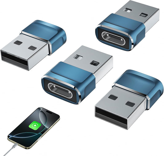 Fast Charging OTG Adapter for iPhone & Android, 4-Pack