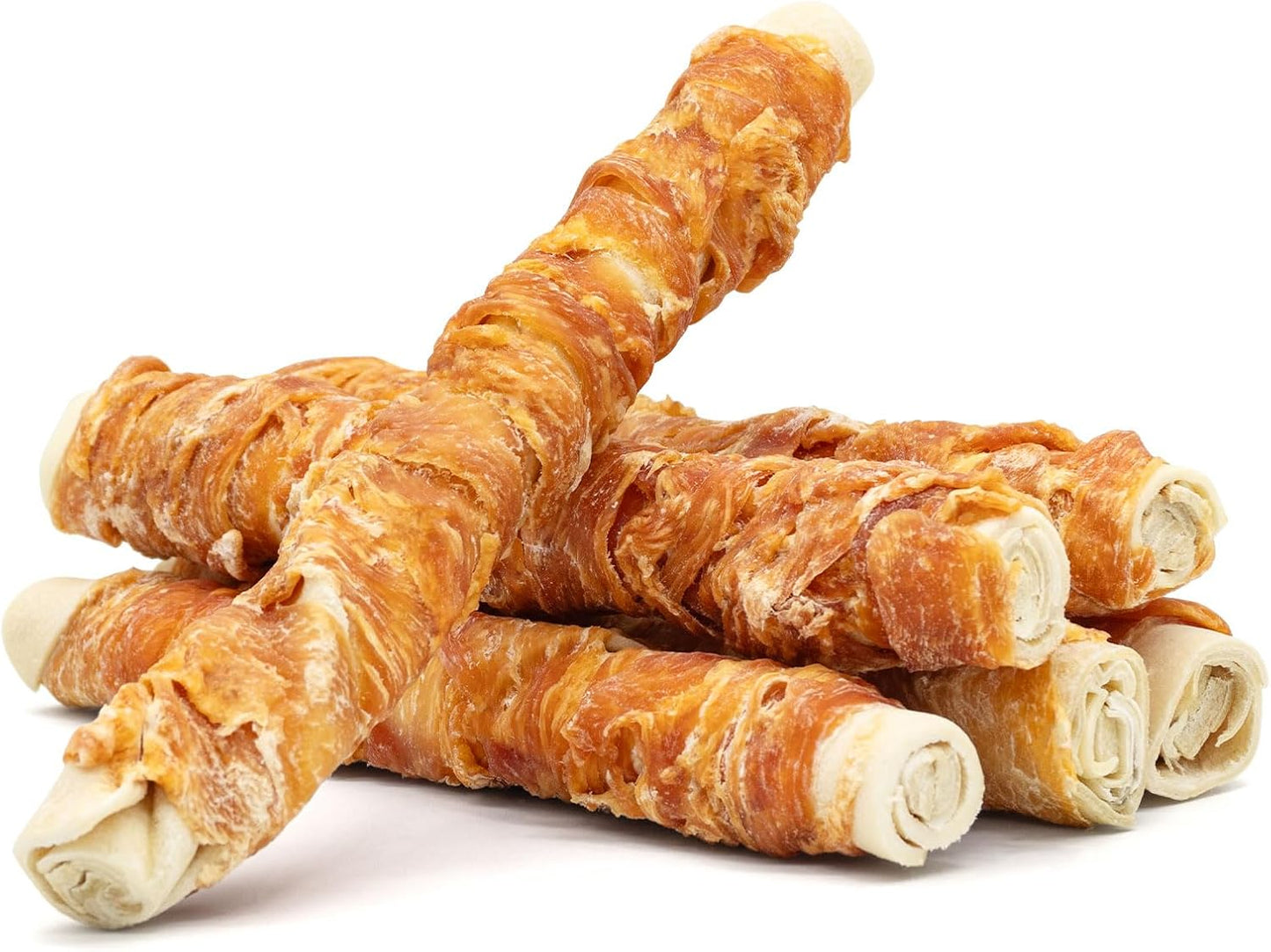 9 Inch Chicken Wrapped Rawhide Rolls for Medium and Large Dogs