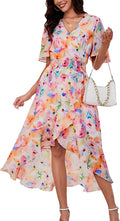 Stylish Short Sleeve Floral Maxi Dress for Women by Kormei
