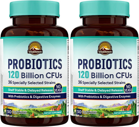 Vitalitown Probiotics 120 Billion CFUs for Digestive Health