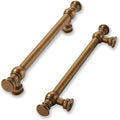 5in Hole Center Antique Brass Cabinet Pulls 10 Pack - Solid Heavy Duty