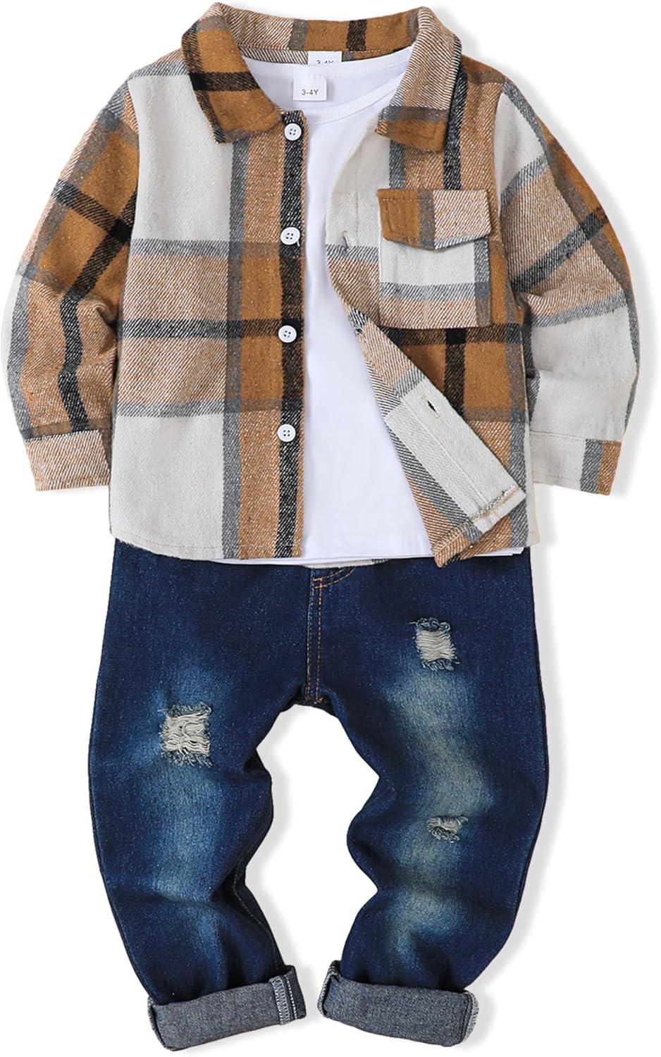 Renotemy Toddler Boy Clothes 3-Piece Fall Winter Outfit Set