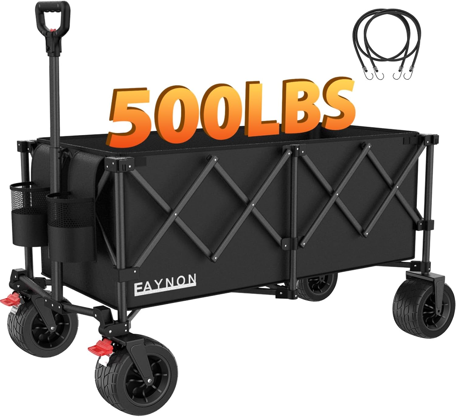 Collapsible Foldable Wagon with 500LB Capacity for All-Terrain Use