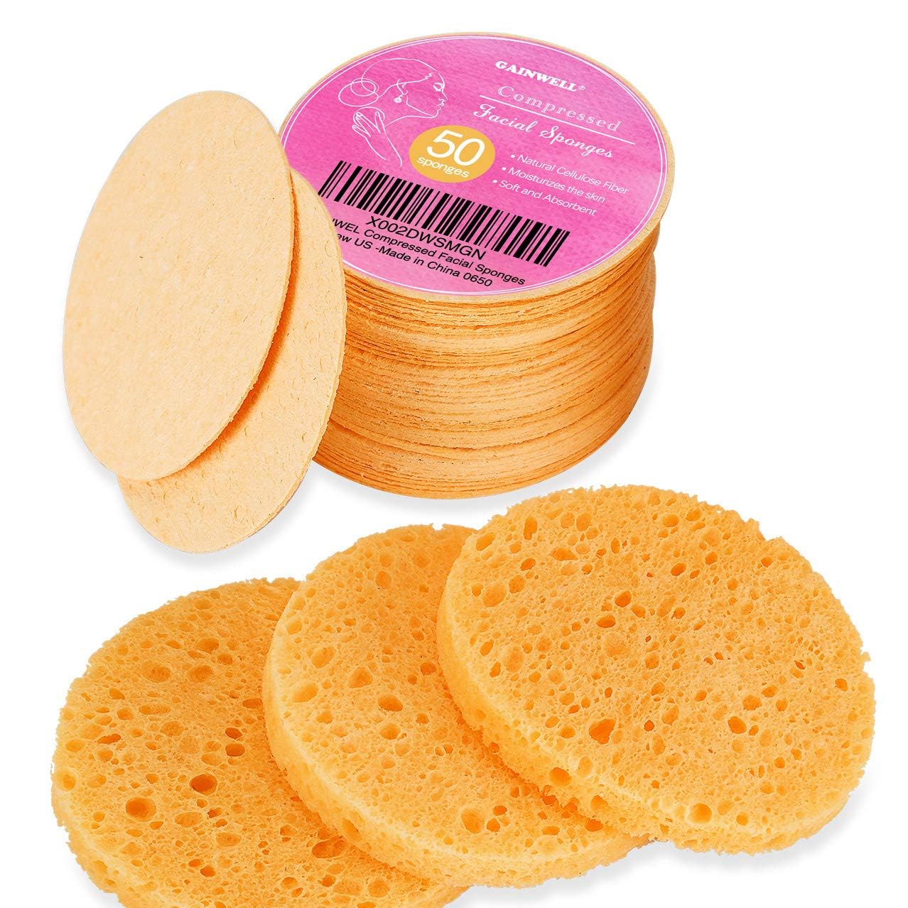 50-Count GAINWELL Spa Sponges for Natural Cleansing