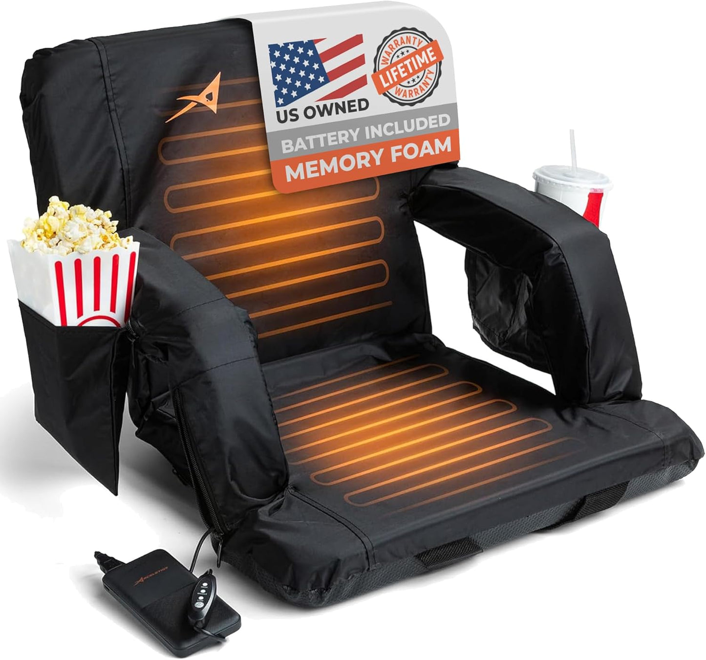 Aceletiqs Double Heated Stadium Bleacher Seat for Ultimate Comfort