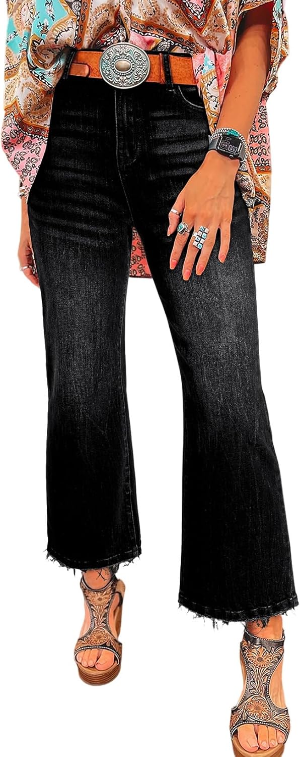 Astylish Womens High Waisted Jeans with Trendy Flared Design