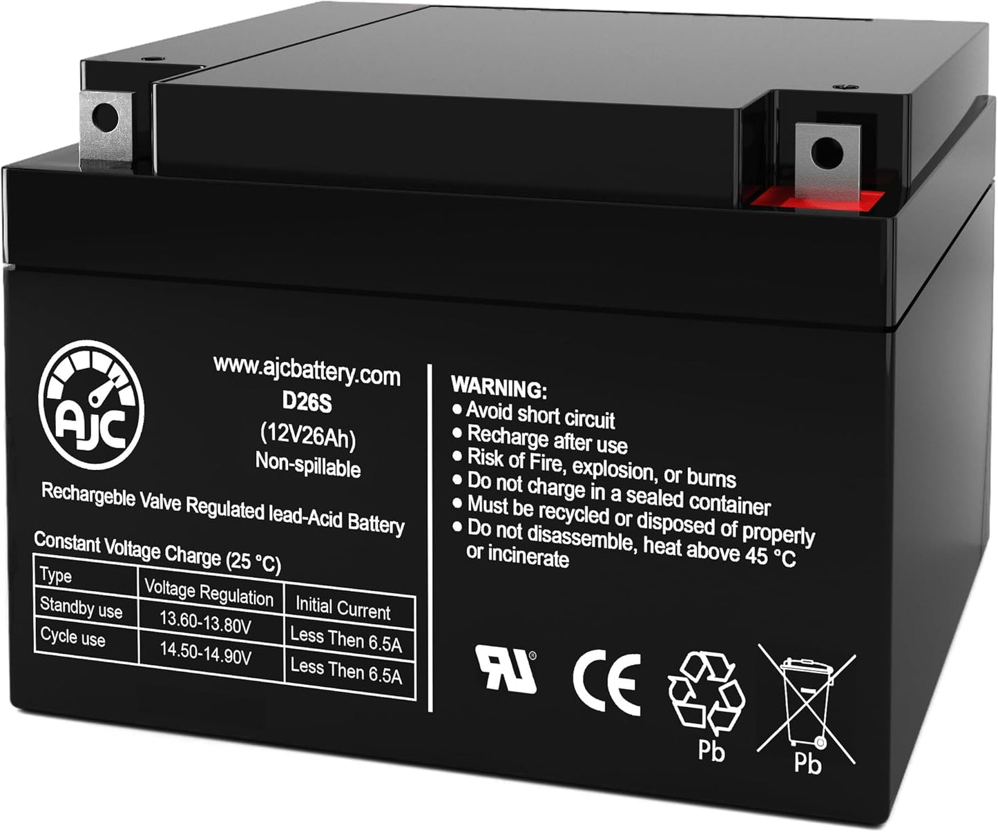 AJC Battery Compatible with Universal Power Group UB12260 12V 26Ah