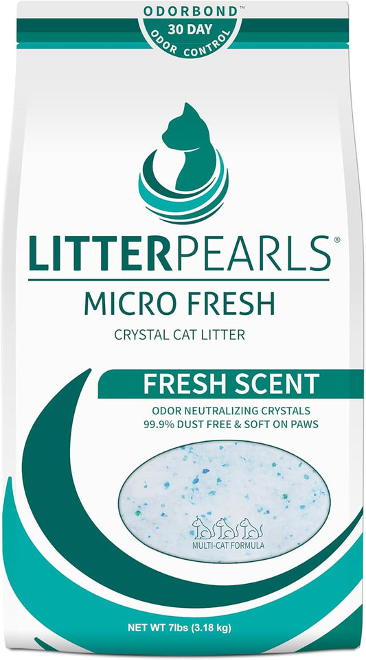 Litter Pearls Micro Fresh Scent Crystal Litter, Odor-Free, 7 lb