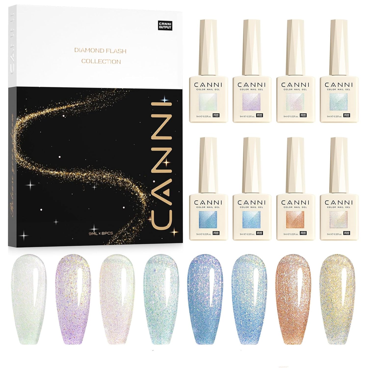 CANNI Glitter Gel Nail Polish Set for Stunning Manicure Looks