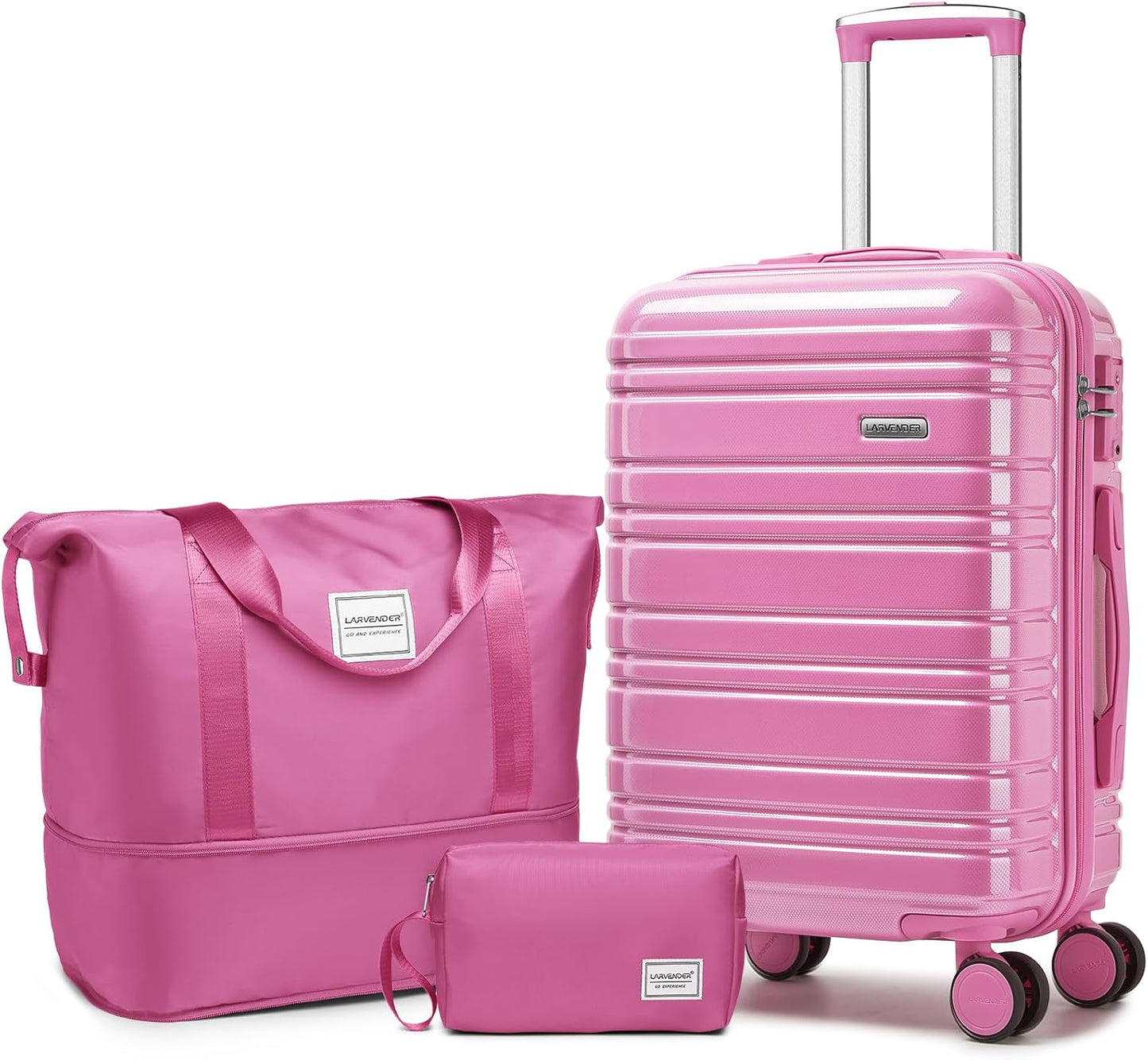 LARVENDER 20 Inch Hardside Carry on Luggage Set for Travel