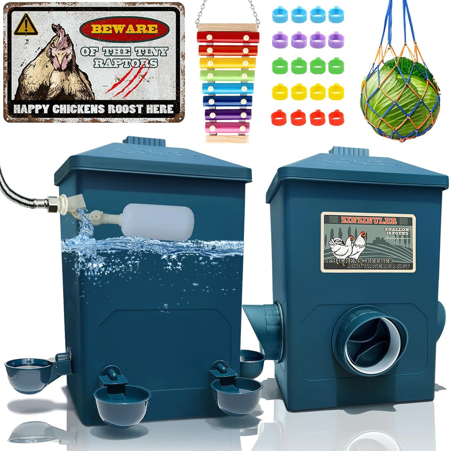 Automatic Chicken Feeder and Waterer Set for Easy Care