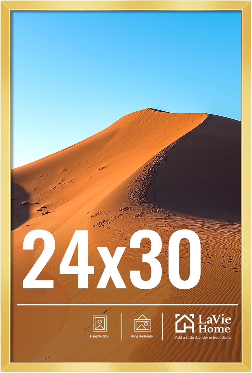 24x30 Gold Picture Frame for Wall Display by LaVie Home