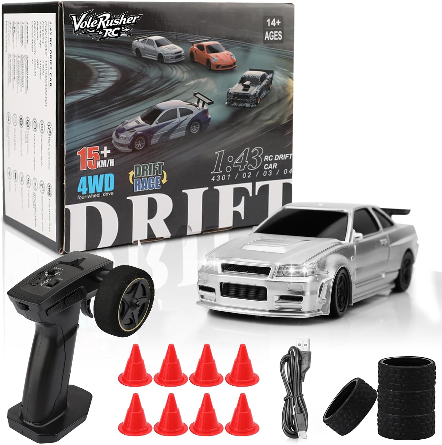 1/43 Scale Mini RC Drift Car for High-Speed Indoor Racing Fun