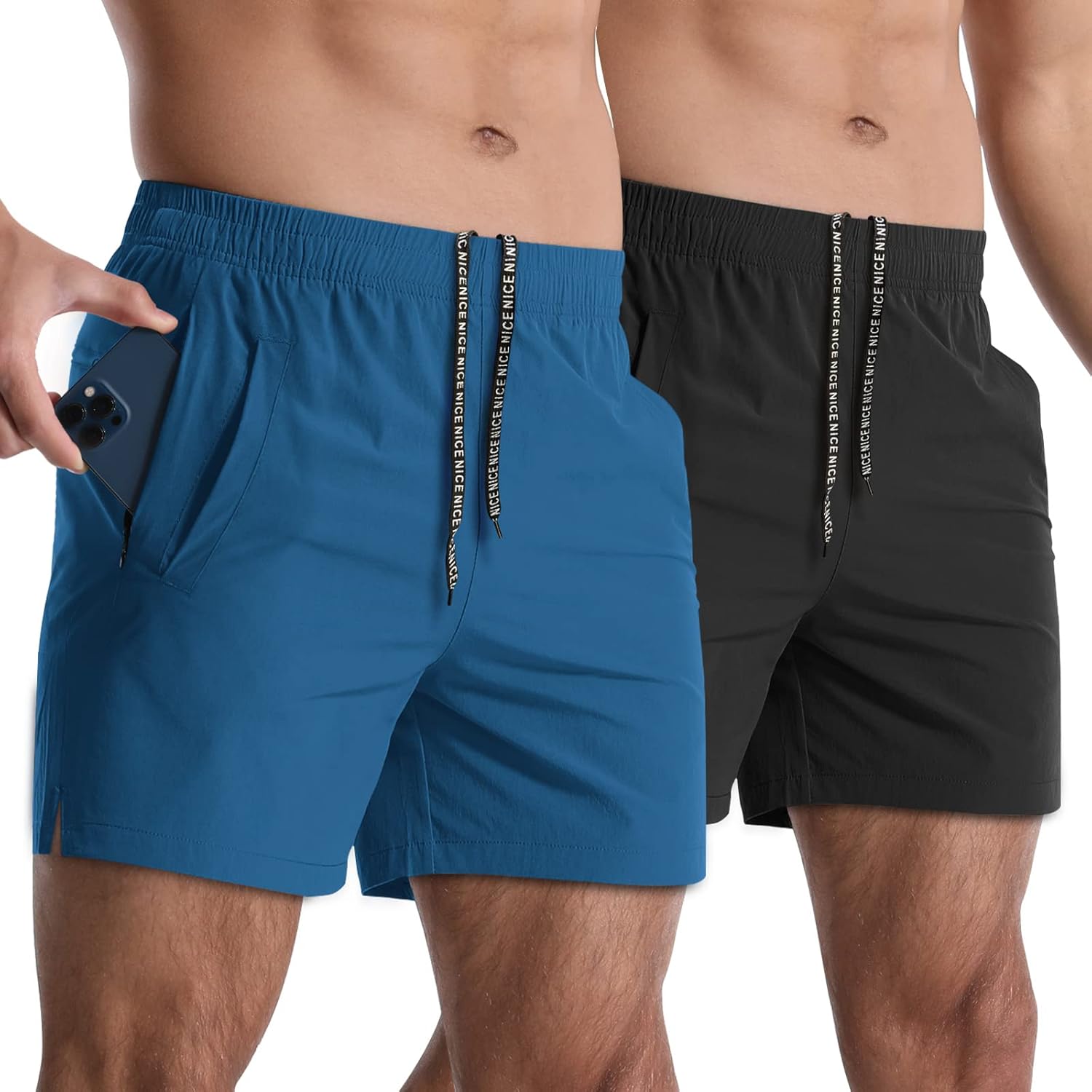 2 Pack Mens Athletic Shorts 5 Inch Quick Dry Lightweight Sports