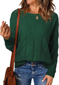 EVALESS Casual Crewneck Sweater for Women - Lightweight Fall Staple on